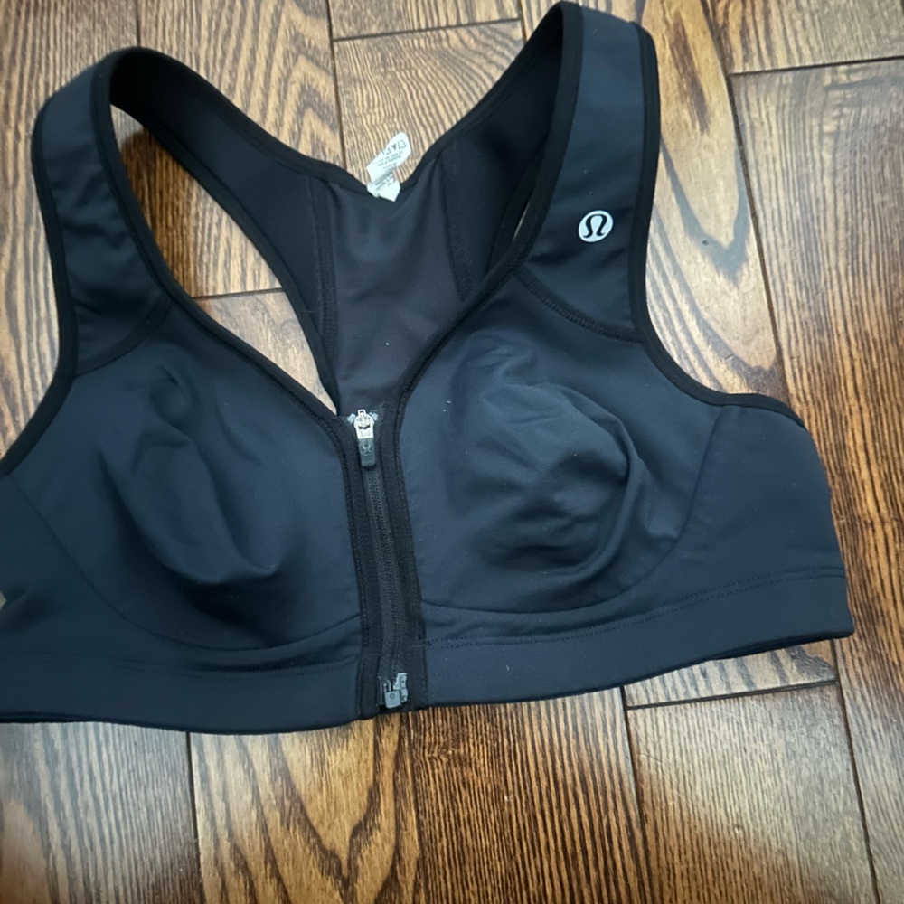 Lululemon Athletica Black Zip-Front Sports Bra